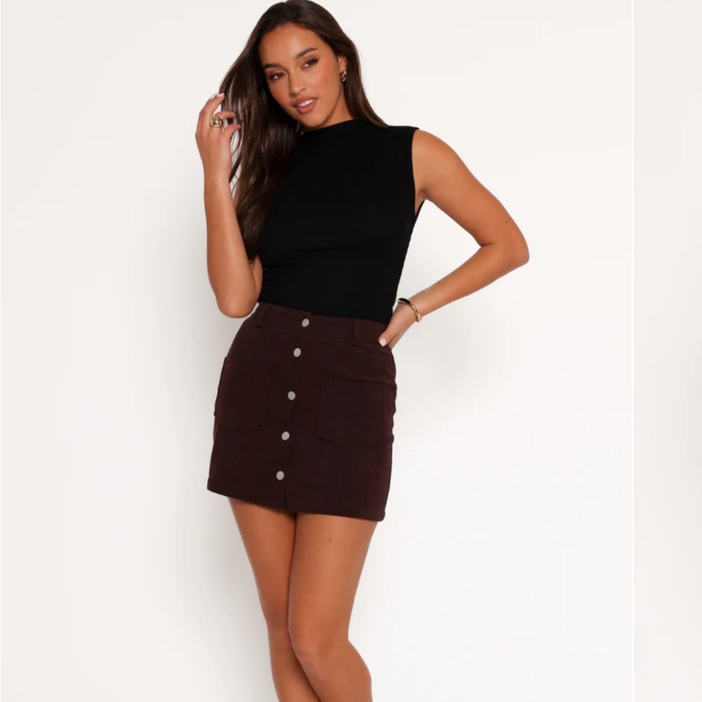 Petal & Pup Corduroy Mini Skirt - Chocolate Brown